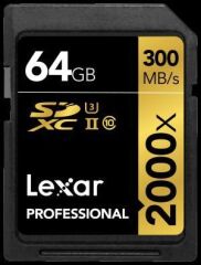 Lexar 64GB 2000X 300mb/sn UHS-II SDHC Hafıza Kartı