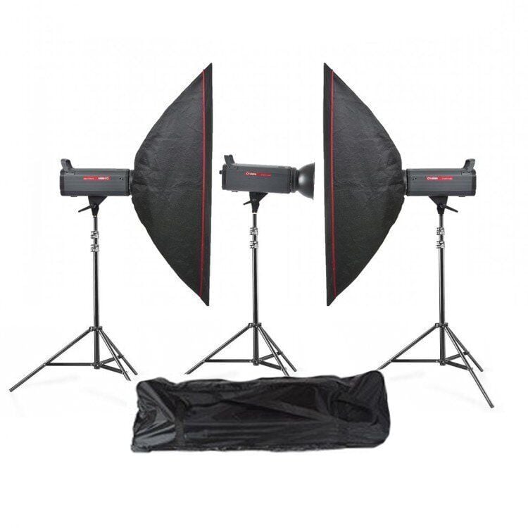 Star 600W 3'lü Stüdyo Paraflaş Set