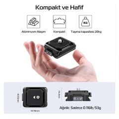 Ulanzi UKA03 Quick Release Base Plate Hızlı Bağlantı Tabanı Uka F38 Arca Uyumlu 4 Yönlü - C018