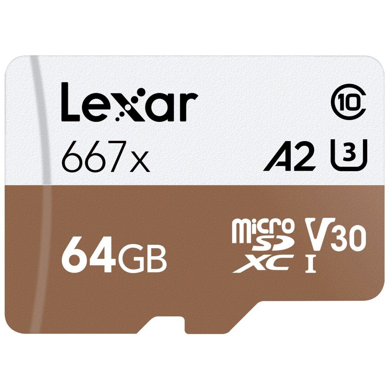 Lexar 64GB High-Performance 677x microSDXC™ UHS-I, up to 100MB/s read 60MB/s write C10 A1 V30 U3