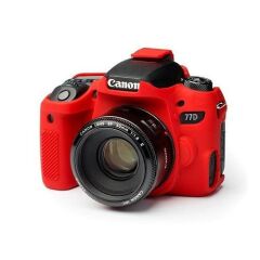Sanger Canon 77D Uyumlu Silikon Kılıf (Kırmızı)