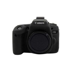 Sanger Canon 77D Uyumlu Silikon Kılıf (Siyah)