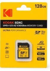 Kodak 128GB UHS-I U3 A2 V30Ultra SD Hafıza Kartı