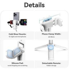 Ulanzi JJ02 Extendable Telefon Tripod Grip Beyaz