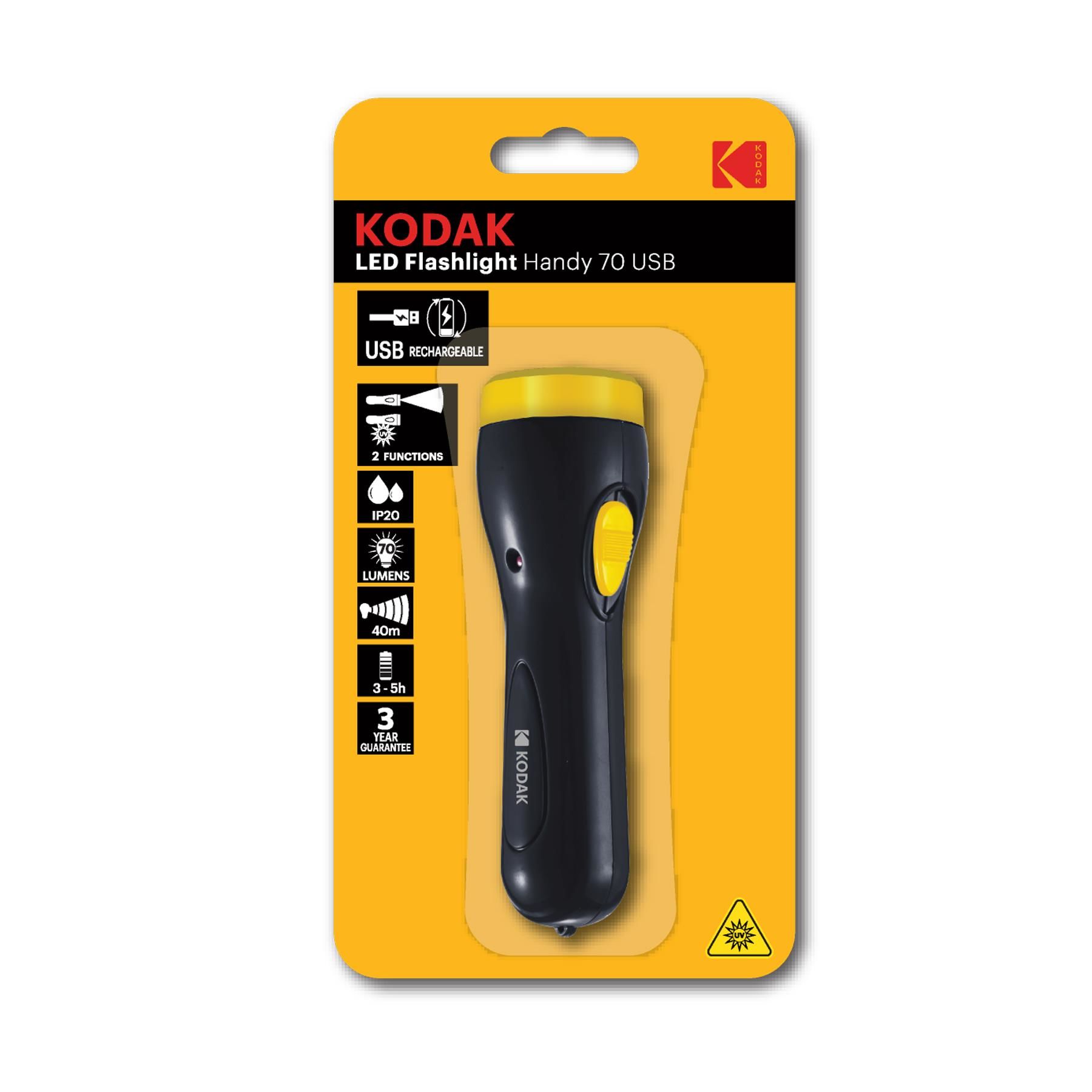 Kodak LED Flashlight Handy 70 Para Kontrol Özellikli  Şarjlı El Feneri