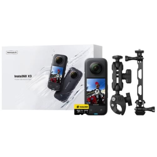 Insta360 X3 360 Kamera Motorcycle Kit (Insta360 128GB Micro SD ile birlikte)