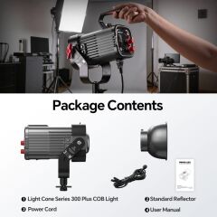 Photoolex CONE 300W Plus COB Profesyonel Video ve Stüdyo Işığı - TF-LS-062PL