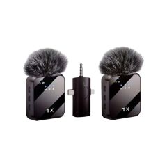 DP-M38 Wireless 3IN1 (Kablosuz Mikrofon) Type-C - Lightning -3,5mm Jak Çiftli Yaka Mikrofonu