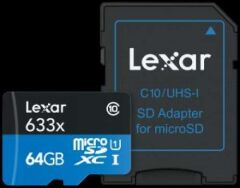 Lexar 64GB 633x MicroSDHC Hafıza Kartı