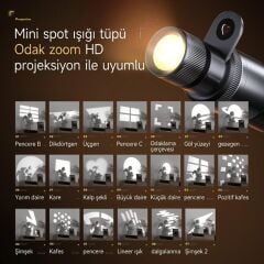 Photoolex Zoom Light Pro 12W RGB LED Spotlight Gobo Fotoğraf Işığı - TF-LS-083FS-G-PL