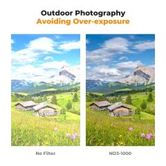 K&F 72mm Nano-D Serisi ND3-ND1000 Filtre (1.5-10 Stop)