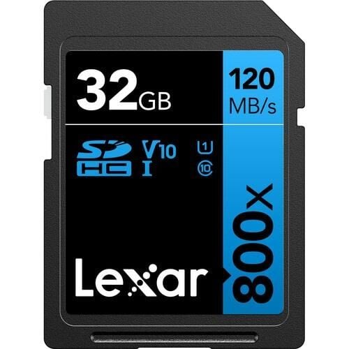 Lexar 32GB Yüksek Performanslı 800x UHS-I SDHC Bellek Kartı (MAVİ Serisi)