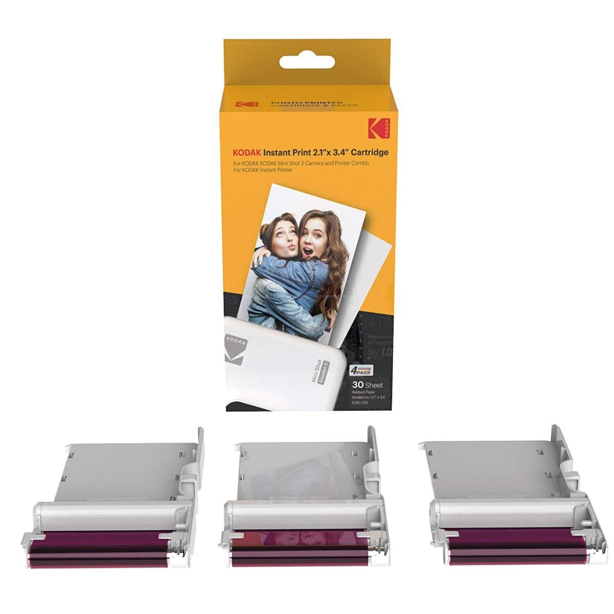 Kodak ICRG-230-Mini Shot, Mini2,Mini2 Plus,Combo2,Combo2 Retro için 30 Adetlik Baskı Seti