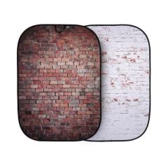 Lastolite 5706 Urban Collapsible Background 1.5 x 2.1m Red/Distressed White Brick