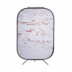 Lastolite 5706 Urban Collapsible Background 1.5 x 2.1m Red/Distressed White Brick