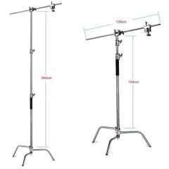 Milica CS-340B Çelik Işık Ayağı 340cm Deve Boynu