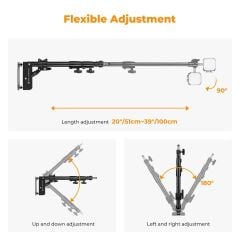 K&F Concept 100cm Duvara Monte Üçgen Bom Kolu