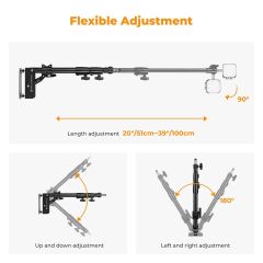 K&F Concept 100cm Duvara Monte Üçgen Bom Kolu