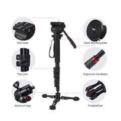 Jieyang Monopod JY0518B Mandallı Kilit sistemi Kırmızı