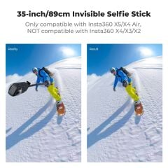 K&F Concept Insta360 X5 Selfie Çubuğu (Katlanabilir, 89 cm)