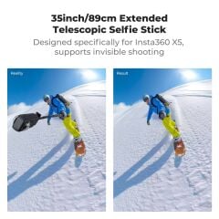 K&F Concept Insta360 X5 Selfie Çubuğu (Katlanabilir, 89 cm)