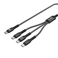 SmallRig 5079 3'ü 1 arada USB-C Güç Kablosu (120cm)