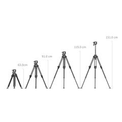 SmallRig 4420 AD-50 Pro Hafif Video Karbon Fiber Tripod Seti