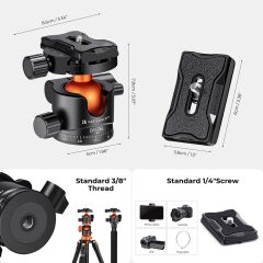 K&F Concept Bilyalı Metal Tripod Başlığı