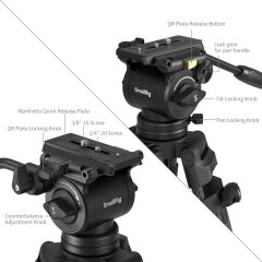 SmallRig 5441 AD14 Profesyonel Karbon Fiber Video Tripod