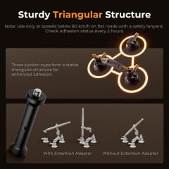 K&F Concept 3 in 1 Suction Cup Mount Kit + Extension Pole