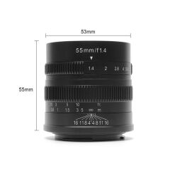 7artisans 55mm F/1.4 APS-C Manual Fixed Lens (M43-Panasonic Olympus Mount)