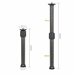 Andoer D7989 22mm  2 Bölmeli Karbon Fiber Uzatma Kolu