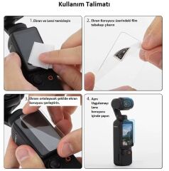 Oem Dji Osmo Pocket 4 ve 3 Için Cam Ekran Koruyucu Seti