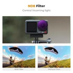 K&F Concept Osmo Action 5 Pro ND8 Filtre (Vidalı, Action 4 Uyumlu)