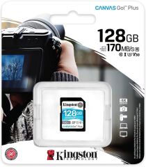 KINGSTON 128GB SDXC CANVAS GO PLUS 170R C10 UHS-I U3 V30 SD CARD SDG3/128GB