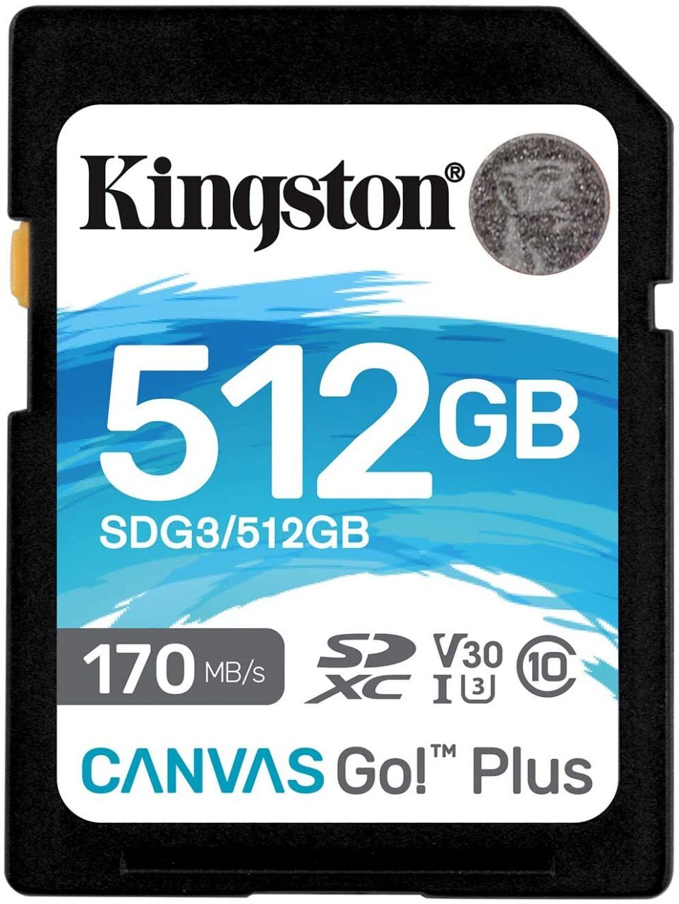 KINGSTON 512GB SDXC CANVAS GO PLUS 170R C10 UHS-I U3 V30   SD CARD SDG3/512GB