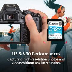 KINGSTON 512GB SDXC CANVAS GO PLUS 170R C10 UHS-I U3 V30   SD CARD SDG3/512GB