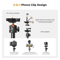 K&F Concept Bluetooth Selfie Çubuğu & Tripod (158cm)