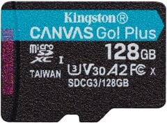 KINGSTON 128GB MICROSDXC CANVAS GO PLUS 170R A2 U3 V30 CARD + SD ADAPTER SDCG3/128GB