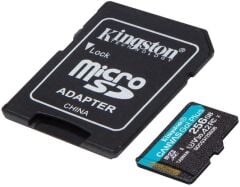 KINGSTON 256GB MICROSDXC CANVAS GO PLUS 170R A2 U3 V30 CARD + SD ADAPTER SDCG3/256GB