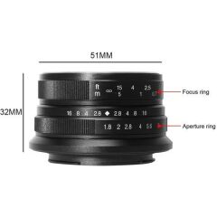 7artisans 25mm F1.8 Manual Focus Prime Fixed Lens Fuji (FX-Mount)