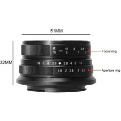 7artisans 25mm F1.8 Manual Focus Prime Fixed Lens Fuji (FX-Mount)