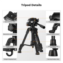 K&F Concept Masaüstü Cep Telefonu Tripod (63cm)