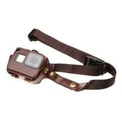 Sanger Gopro Hero 5 6 Askılı Deri Kılıf