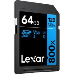 Lexar 64GB Yüksek Performanslı 800x UHS-I SDHC Bellek Kartı (MAVİ Serisi)