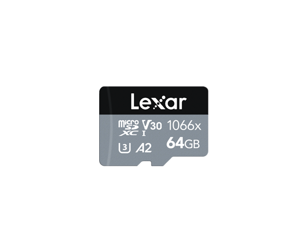 Lexar 64GB High-Performance 1066x microSDXC™ UHS-I, up to 160MB/s read 70MB/s write C10 A1 V30 U3