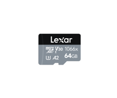 Lexar 64GB High-Performance 1066x microSDXC™ UHS-I, up to 160MB/s read 70MB/s write C10 A1 V30 U3