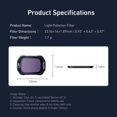 Osmo Pocket 3/4 Light Pollution Filter