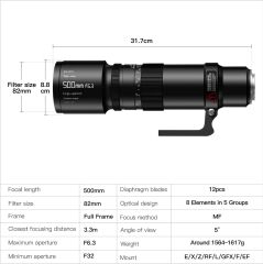 TTArtisan 500mm F/6.3 Lens (Fuji X mount)