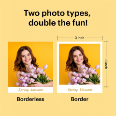 Kodak Mini 3 Retro - Taşınabilir Fotoğraf Yazıcısı( Kare 8x8cm Baskı - Sarı ) BUNDLE